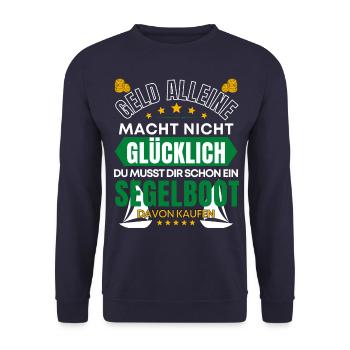 Lustiger Segeln Segelboot Katamaran Skipper Boot - Unisex Pullover - Navy - Vorne - Alina (178cm) & Michal (187cm)
