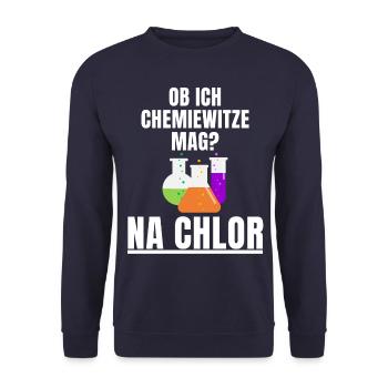 Naturwissenschaft & Chemie Witz für Studenten und - Unisex Pullover - Navy - Vorne - Alina (178cm) & Michal (187cm)