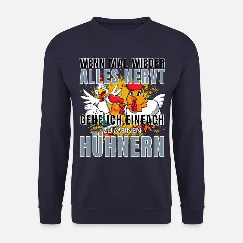 Frühstück Landwirt Hühner Spruch - Unisex Pullover - Navy