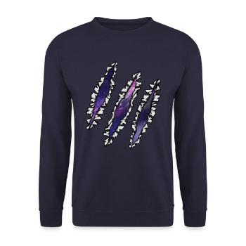 Scratch Galaxy Space Space - Unisex Sweatshirt - navy - Front - Alina (178cm) & Michal (187cm)