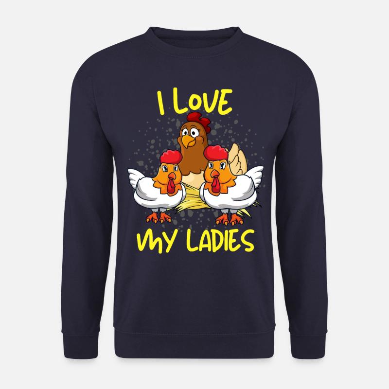 Jeg elsker mine damer kylling ejer siger for - Unisex sweater - marineblå