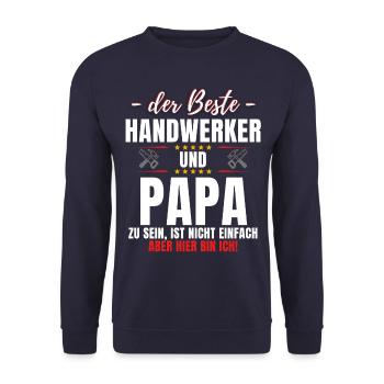 Lustiges Handwerk Heimwerker Papa Väter - Unisex Pullover - Navy - Vorne - Alina (178cm) & Michal (187cm)