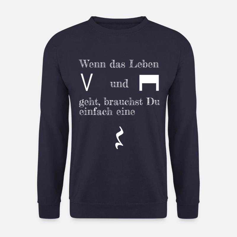 Musiker - Witz - Leben auf und ab - Pause - Spruch - Unisex Pullover - Navy