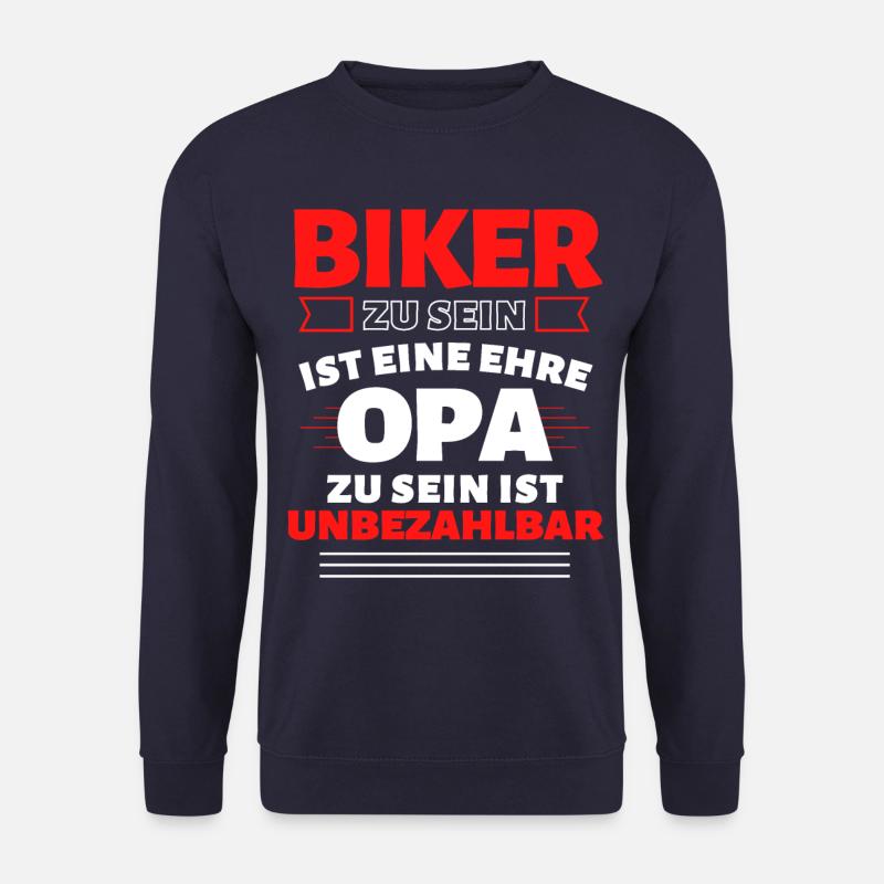 Lustiger Biker Opa Motorrad Motorradfahrer Spruch - Unisex Pullover - Navy