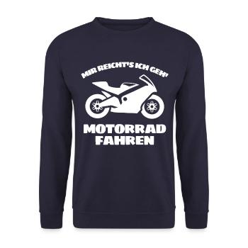 Lustiger Biker und Motorrad Motorradfahrer Spruch - Unisex Pullover - Navy - Vorne - Alina (178cm) & Michal (187cm)