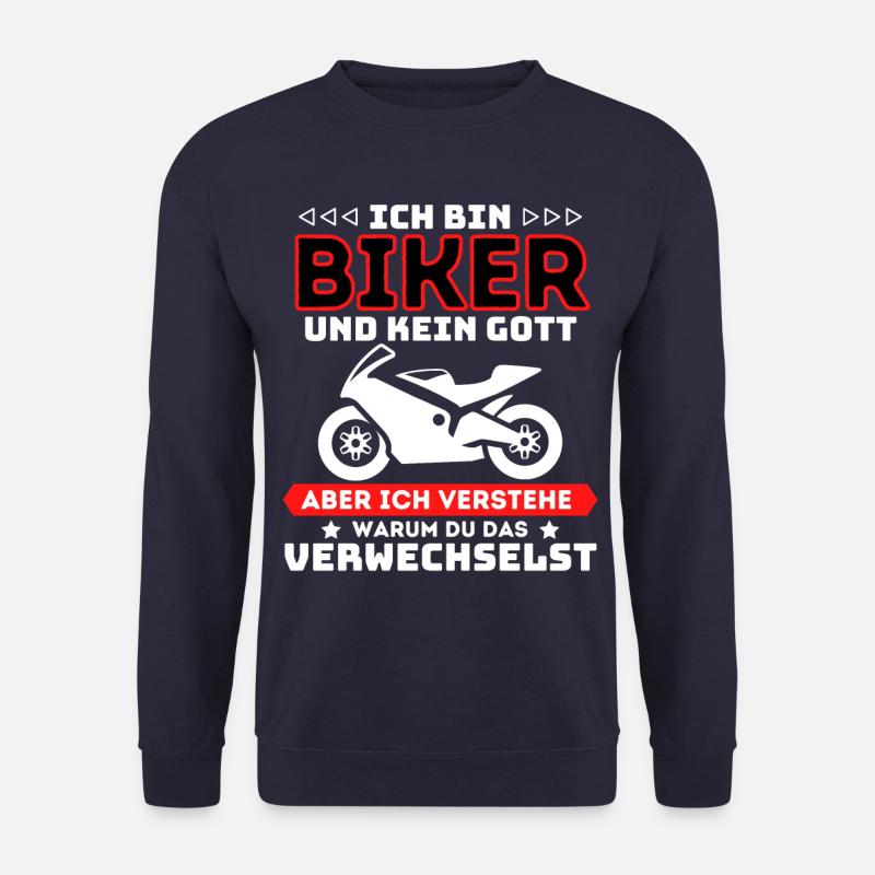 Lustiger Biker und Motrrad Motorradfahrer Spruch - Unisex Pullover - Navy