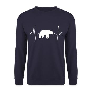 Bear Heartbeat - Unisex Sweatshirt - navy - Front - Alina (178cm) & Michal (187cm)