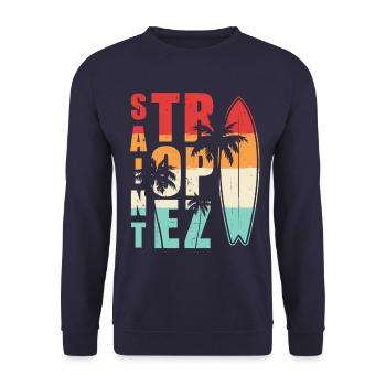 Saint Tropez Surfing Summer - Unisex Pullover - Navy - Vorne - Alina (178cm) & Michal (187cm)