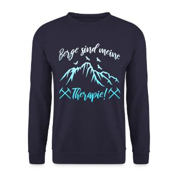 Berge Wandern Spruch - Unisex Pullover - Navy - Vorne - Alina (178cm) & Michal (187cm)