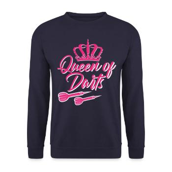Queen of Fléchettes - Fléchettes drôles - Sweat-shirt Unisexe - marine - Devant - Alina (178cm) & Michal (187cm)