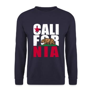 California State Flag Bear - Sweat-shirt Unisexe - marine - Devant - Alina (178cm) & Michal (187cm)
