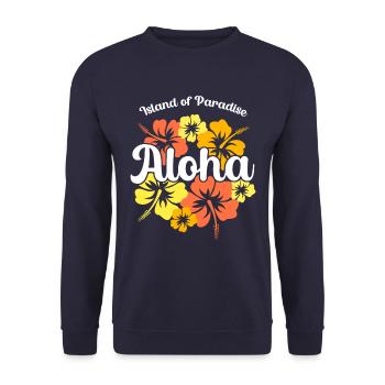 Aloha Island Of Paradise - Unisex Pullover - Navy - Vorne - Alina (178cm) & Michal (187cm)