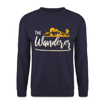 The Wanderer - Unisex Sweatshirt - navy - Front - Alina (178cm) & Michal (187cm)
