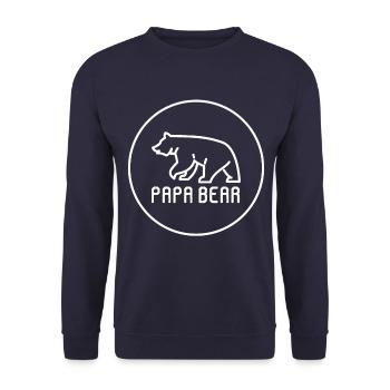 Papa Bear Bär proud Daddy stolzer Vater Vatertag - Unisex Pullover - Navy - Vorne - Alina (178cm) & Michal (187cm)