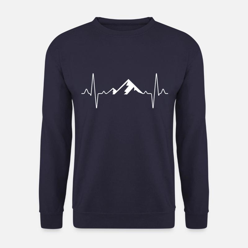 Hiking Mountains Heartbeat - Unisex Sweatshirt - navy