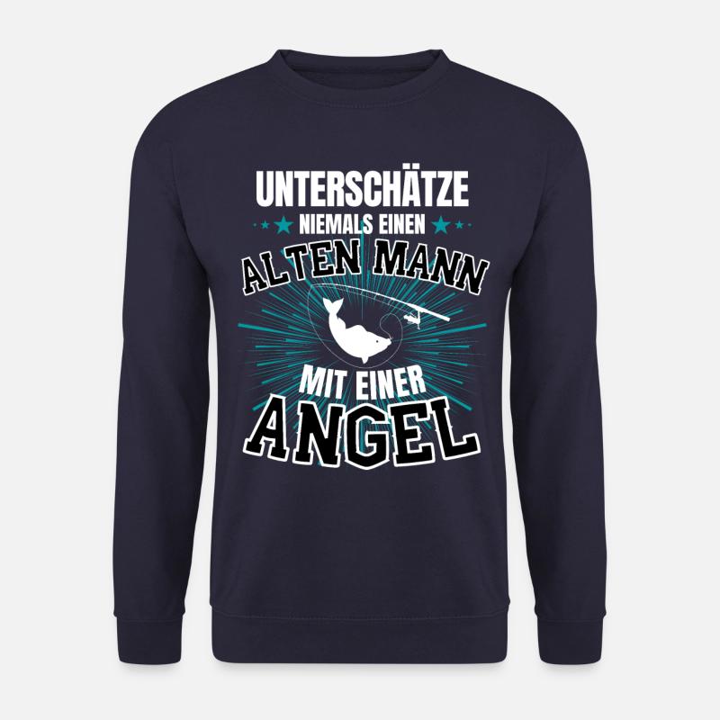 Alter Mann mit Angel! fischer angler angeln spruch - Unisex Pullover - Navy