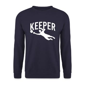 Gardien de but de football - Sweat-shirt Unisexe - marine - Devant - Alina (178cm) & Michal (187cm)