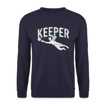 Gardien de but de football - Sweat-shirt Unisexe - marine - Devant - Alina (178cm) & Michal (187cm)