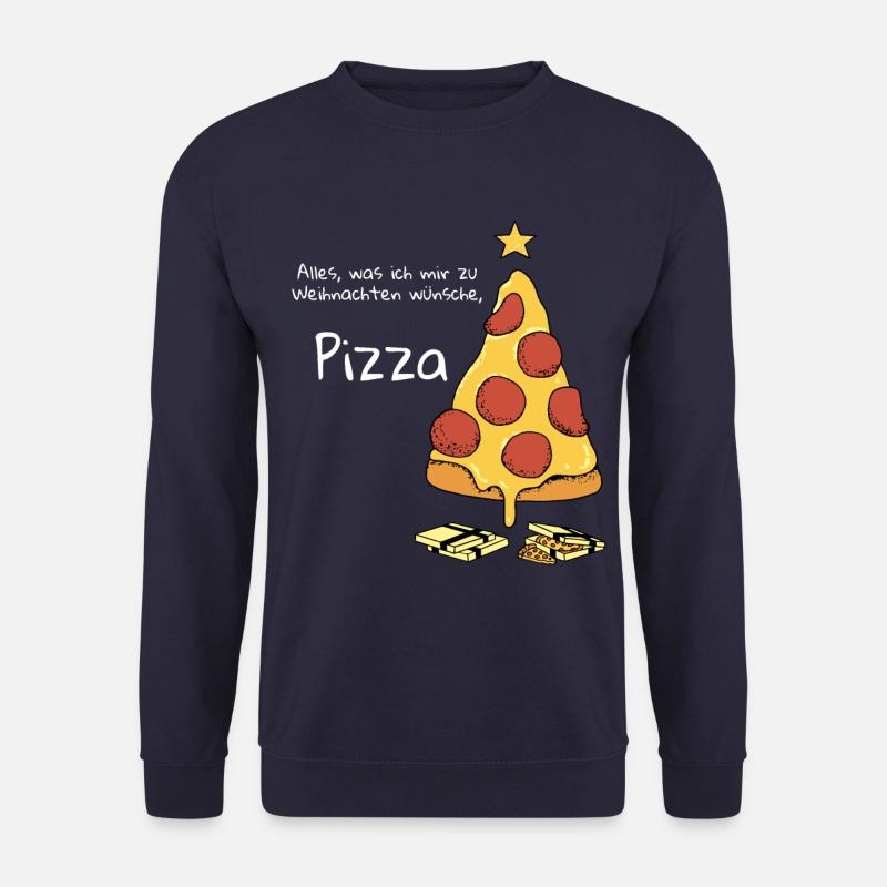 weihnachten Pizza weihnachtsmann geschenk - Unisex Pullover - Navy