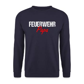 Feuerwehr Papa - Unisex Pullover - Navy - Vorne - Alina (178cm) & Michal (187cm)