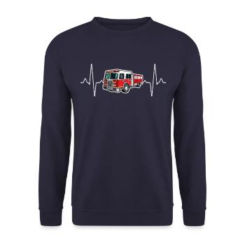 Battements de cœur des pompiers - Sweat-shirt Unisexe - marine - Devant - Alina (178cm) & Michal (187cm)
