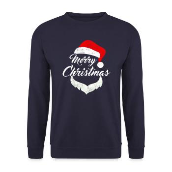 Merry Christmas - Unisex Pullover - Navy - Vorne - Alina (178cm) & Michal (187cm)