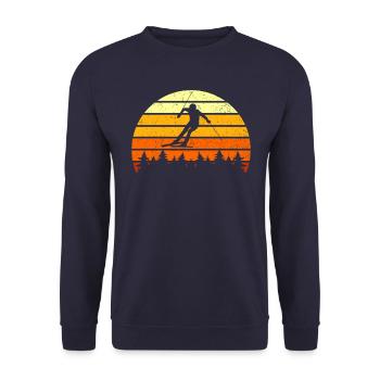 Ski Retro - Unisex Pullover - Navy - Vorne - Alina (178cm) & Michal (187cm)