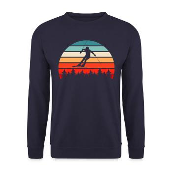 Ski Retro - Unisex Pullover - Navy - Vorne - Alina (178cm) & Michal (187cm)