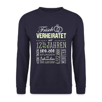 Petersilien Hochzeit Lustig Geschenk Verheiratet - Unisex Pullover - Navy - Vorne - Alina (178cm) & Michal (187cm)