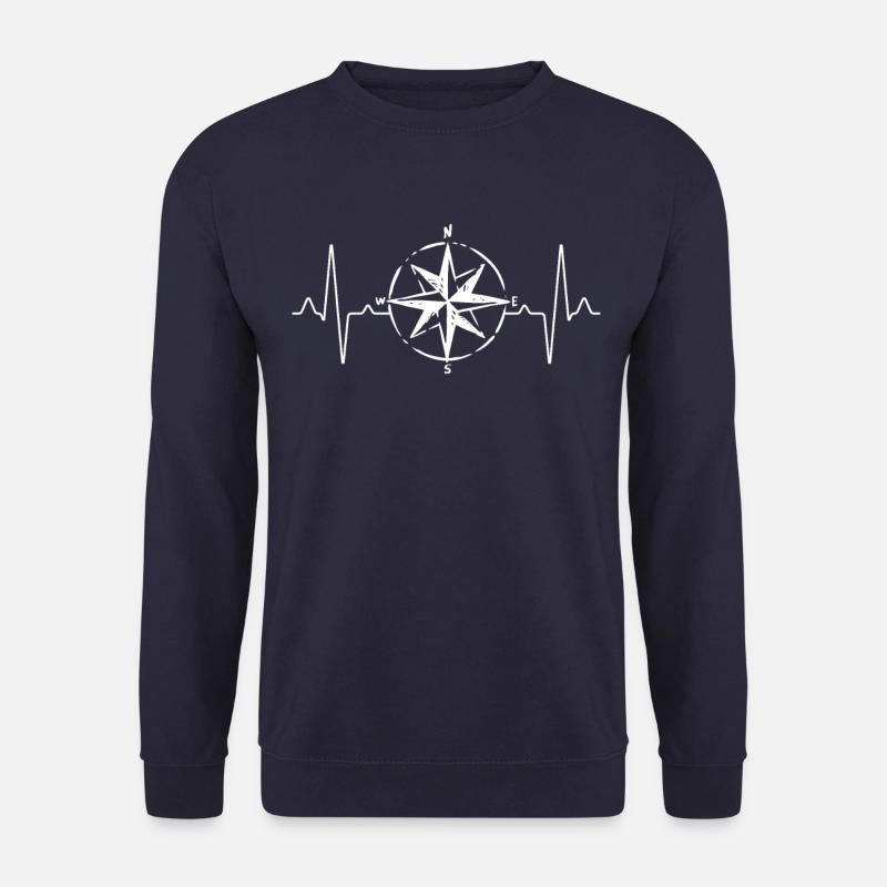 Kompass Wandern Herzschlag - Unisex Pullover - Navy