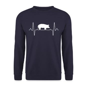 Pig Heartbeat - Unisex Sweatshirt - navy - Front - Alina (178cm) & Michal (187cm)