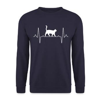 Battement de cœur de chat - Sweat-shirt Unisexe - marine - Devant - Alina (178cm) & Michal (187cm)