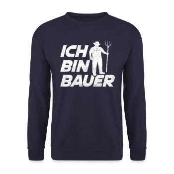 Ich bin Bauer - Unisex Pullover - Navy - Vorne - Alina (178cm) & Michal (187cm)