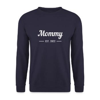 DADDY EST. 2022 - Unisex Pullover - Navy - Vorne - Alina (178cm) & Michal (187cm)