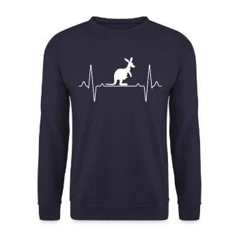 Kangaroo Australia Heartbeat - Unisex Sweatshirt - navy - Front - Alina (178cm) & Michal (187cm)
