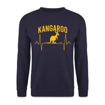 Kangaroo Australia Heartbeat - Unisex Sweatshirt - navy - Front - Alina (178cm) & Michal (187cm)
