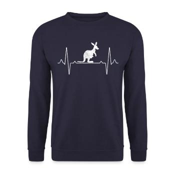 Kangaroo Australia Heartbeat - Unisex Sweatshirt - navy - Front - Alina (178cm) & Michal (187cm)