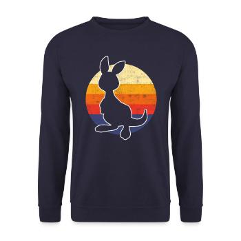 Australia Kangaroo Retro - Unisex Sweatshirt - navy - Front - Alina (178cm) & Michal (187cm)