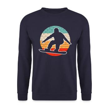 Snowboarding Retro - Unisex Pullover - Navy - Vorne - Alina (178cm) & Michal (187cm)