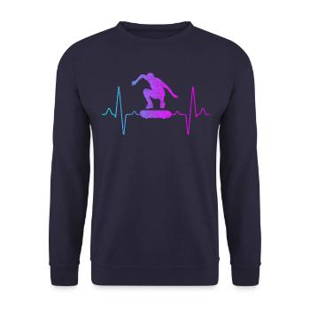 Skater Skate Heartbeat - Sweat-shirt Unisexe - marine - Devant - Alina (178cm) & Michal (187cm)