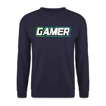 Gamer - Unisex Sweatshirt - navy - Front - Alina (178cm) & Michal (187cm)