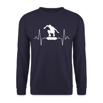 Skater Skate Heartbeat - Sweat-shirt Unisexe - marine - Devant - Alina (178cm) & Michal (187cm)