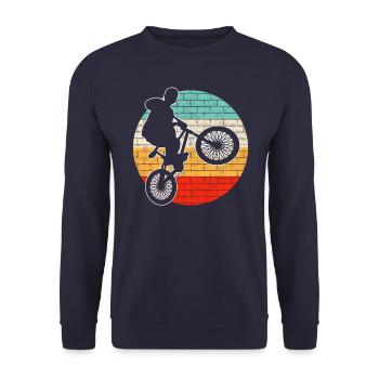 BMX retro - Unisex Pullover - Navy - Vorne - Alina (178cm) & Michal (187cm)