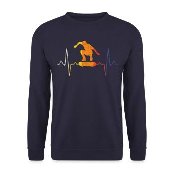 Skater Skate Heartbeat - Sweat-shirt Unisexe - marine - Devant - Alina (178cm) & Michal (187cm)