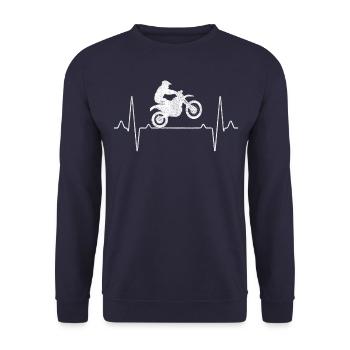 Motocross Heartbeat - Sweat-shirt Unisexe - marine - Devant - Alina (178cm) & Michal (187cm)