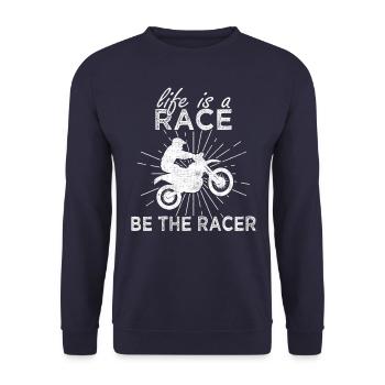 Motocross riding saying - Unisex Sweatshirt - navy - Front - Alina (178cm) & Michal (187cm)