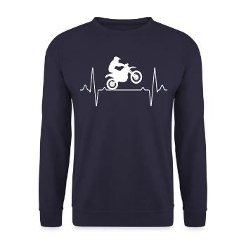 Motocross Heartbeat - Sweat-shirt Unisexe - marine - Devant - Alina (178cm) & Michal (187cm)