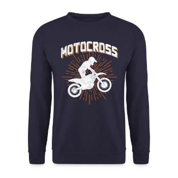 Motocross - Unisex Sweatshirt - navy - Front - Alina (178cm) & Michal (187cm)