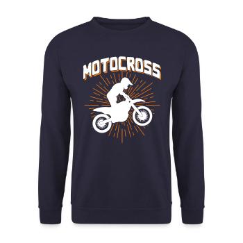 Motocross - Unisex Sweatshirt - navy - Front - Alina (178cm) & Michal (187cm)