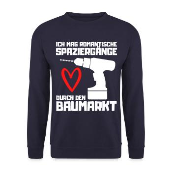 Baumarkt Vater Handwerker Werkzeug Bauherr Spruch - Unisex Pullover - Navy - Vorne - Alina (178cm) & Michal (187cm)